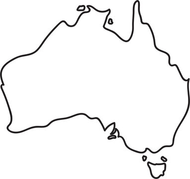 recommend clip art: Doodle freehand outline sketch of Australia map. 