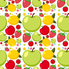 Cartoon fruits seamless pattern