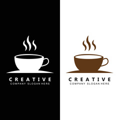 Beans And Coffee Cup Logo Template vector icon design