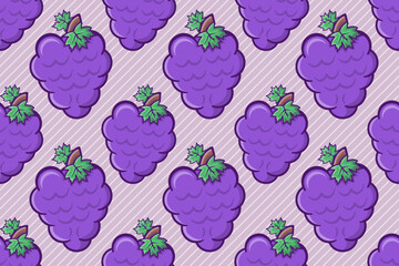 purple grape fruit seamless pattern vector illustration 