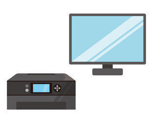 インクジェットプリンター　パソコン　アイコン　ベクターイラスト