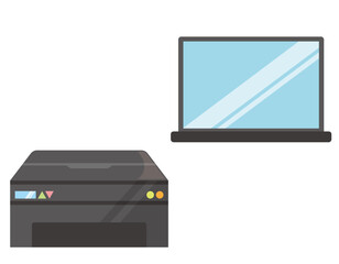 Obraz premium インクジェットプリンター パソコン アイコン ベクターイラスト