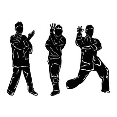 wingchun vector logo pose. perfect for logo club.