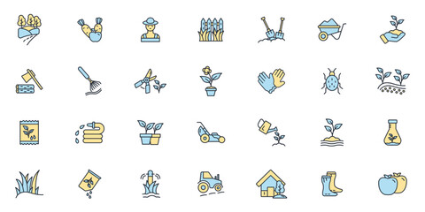gardening icons set . gardening pack symbol vector elements for infographic web