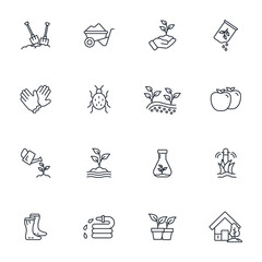 gardening icons set . gardening pack symbol vector elements for infographic web