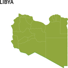 リビア/LIBIYAの地域区分イラスト