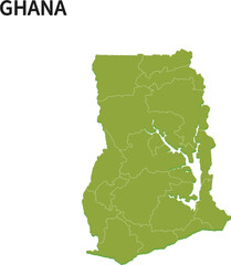 ガーナ/GHANAの地域区分イラスト