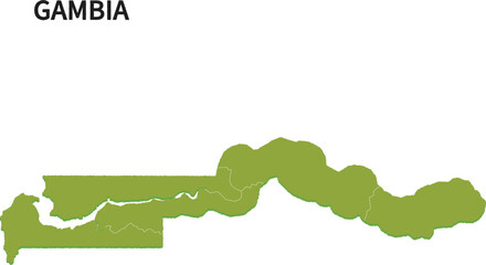 ガンビア/GAMBIAの地域区分イラスト