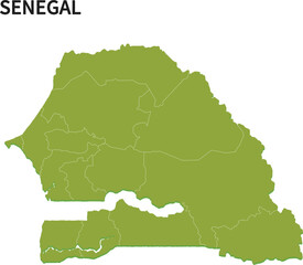 セネガル/SENEGALの地域区分イラスト