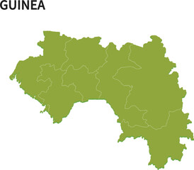 ギニア/GUINEAの地域区分イラスト