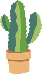 Simplicity cactus plant freehand drawing flat design. 