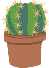 Simplicity cactus plant freehand drawing flat design. 