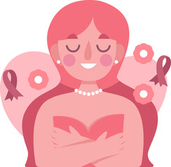Female Breast Cancer Awareness Illustration