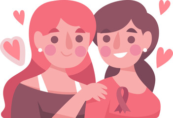 Female Breast Cancer Awareness Illustration