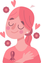 Female Breast Cancer Awareness Illustration