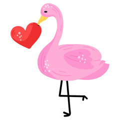 A captivating flat sticker of flamingo love 