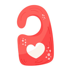 A flat sticker design of door hanger 