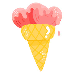 Modern hand drawn sticker of valentine cone 