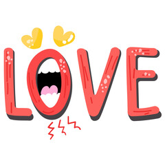 Beautifully designed flat sticker of love 