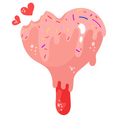 Beautifully designed flat sticker of love 