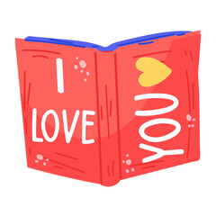 A customizable flat sticker of love note 