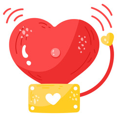 Beautifully designed flat sticker of love 