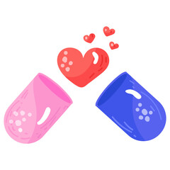 A premium flat sticker icon of love dose 