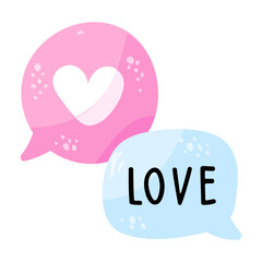 Beautifully designed flat sticker of love 