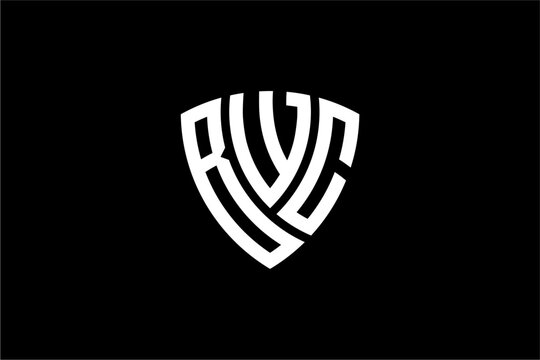 BWC creative letter shield logo design vector icon illustration