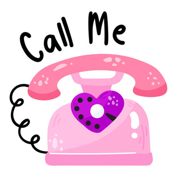 Check Out Flat Sticker Of Romantic Call 