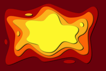 Paper cut background. Abstract realistic paper decoration for design textured with cardboard wavy layers. Carving art.  Cover layout design template