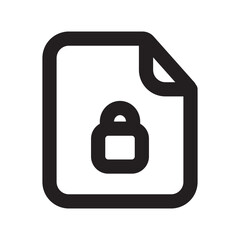 Locked Files Icon with Outline Style