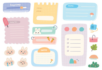Cute hand drawn planner, journal, notepad, paper vector illustration - 524380754