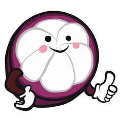 Mangosteen cartoon illustration	