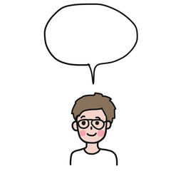 Cute people speaking cartoon illustration	