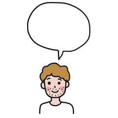 Cute people speaking cartoon illustration	