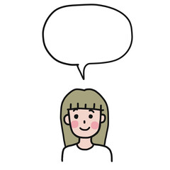 Cute people speaking cartoon illustration	