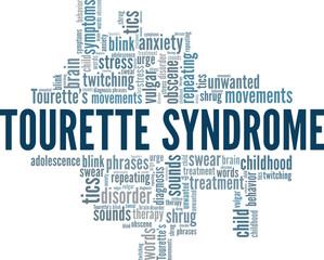 Fototapeta na wymiar Tourette syndrome word cloud conceptual design isolated on white background.