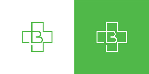 Modern and unique letter B initial medical logo design 2