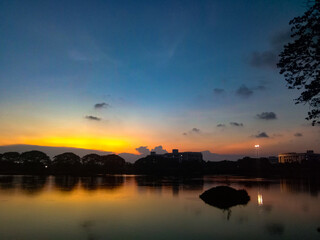 sunset over the river