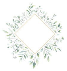 Green leaf watercolor floral bouquet Png, Greenery Elements Wildflowers Spring with Wreaths on Transparent background Png