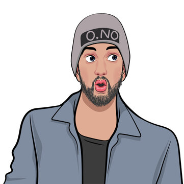 shocked and surprised face character pop art comics