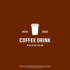 coffee cup logo design retro hipster vintage, plastic cup icon