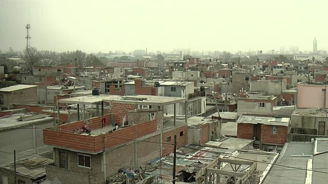 Houses at the Villa Miseria 21-24 (Shanty Town) in Barracas District, Buenos Aires, Argentina.
