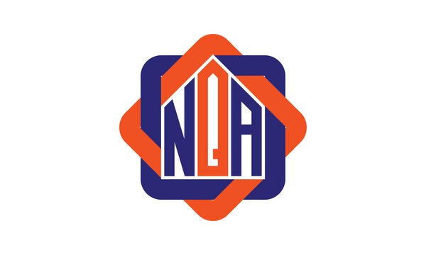 NQA three letter real estate logo with home icon logo design vector template | construction logo | housing logo | engineering logo | initial letter logo | minimalist logo | property logo |