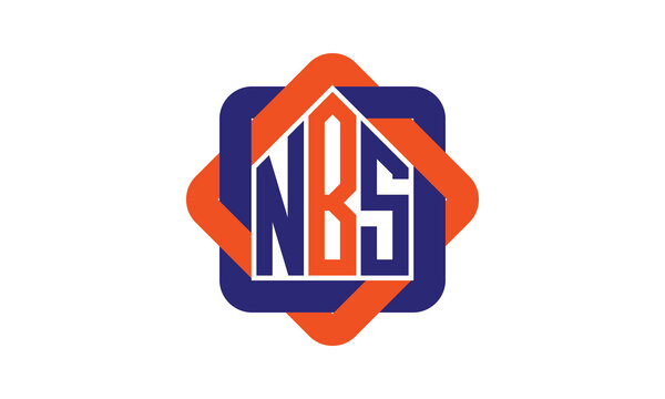 NBS three letter real estate logo with home icon logo design vector template | construction logo | housing logo | engineering logo | initial letter logo | minimalist logo | property logo |