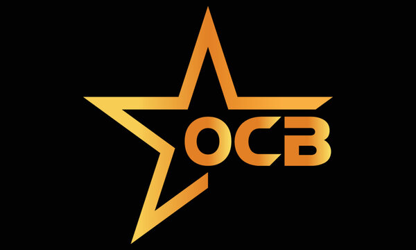 OCB golden luxury star icon three letter logo design vector template. royal logo | luxury logo | jewelry logo | premium logo | iconic logo | Victoria logo |	