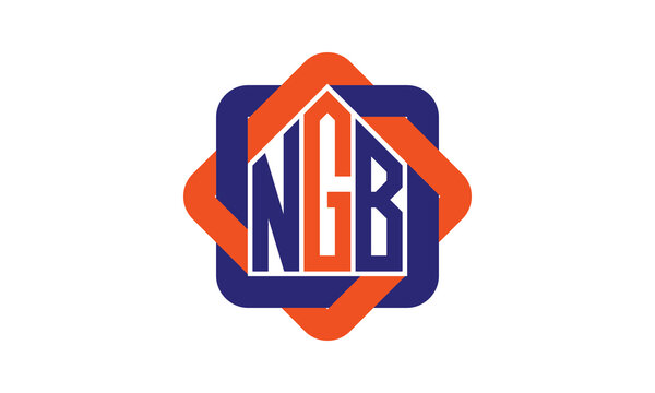 NGB three letter real estate logo with home icon logo design vector template | construction logo | housing logo | engineering logo | initial letter logo | minimalist logo | property logo |