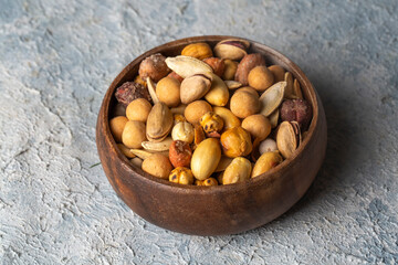 Mixed nuts on a white background