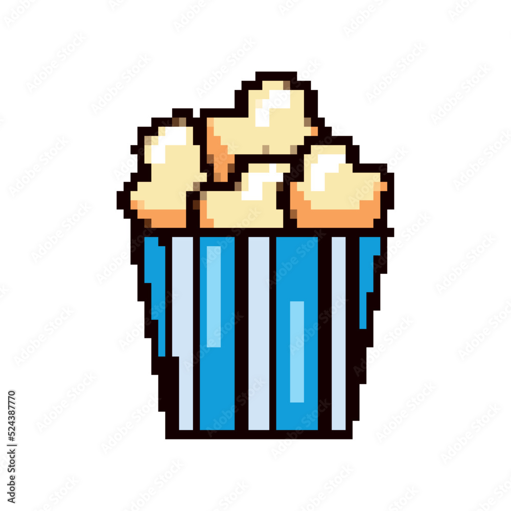 Poster pop corn pixel art